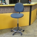 Global Blue Upholstered Adjustable Rolling Drafting Stool